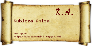 Kubicza Anita névjegykártya
